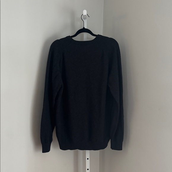 LL Bean Vintage Heather Charcoal Gray 100% Lambs Wool Crewneck Sweater Sz Large - Picture 4 of 7